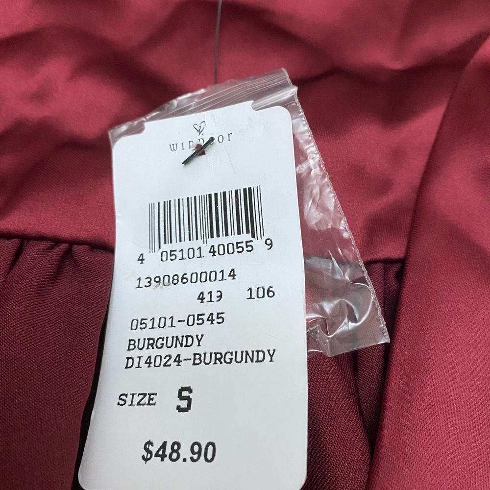 windsor BURGUNDY DI4024 button up dress size small NWT - Picture 2 of 4